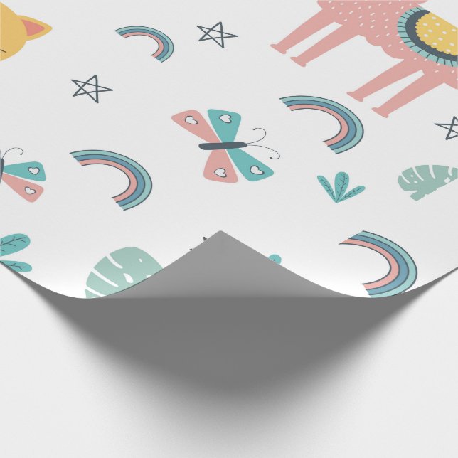 Llamas Cats Alapaca Rosa Girly Animals Boho Presentpapper (Hörn)