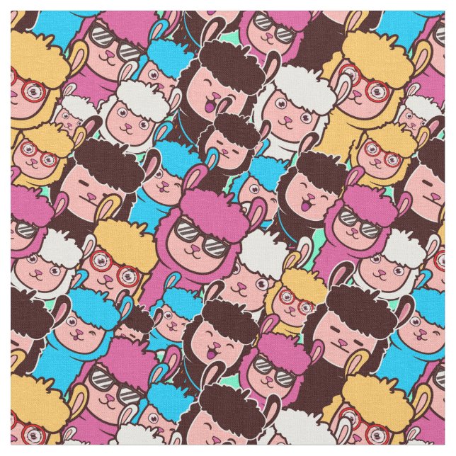 Llamas Fabric Tyg (Närbild)