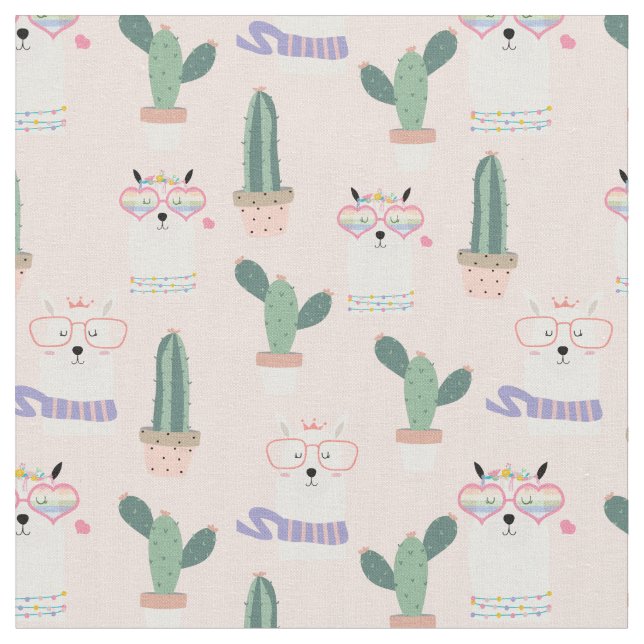 Llamas Fabric Tyg (Närbild)