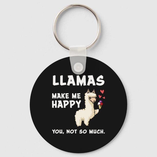Llamas gör mig Lycklig. Du, inte så mycket Nyckelring (Framsida)