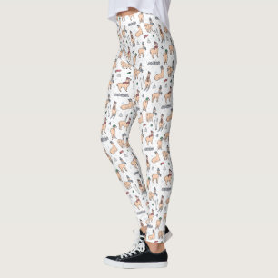 Llamas i hattar & Scarves som skidar mönster Leggings