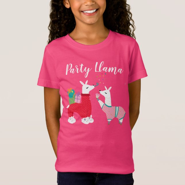 Llamas i Pajamas Slumber Party T Shirt (Framsida)