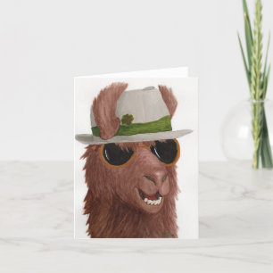 Llamas i skuggor: 4" x 5,6"-kort för marshälsning helgkort