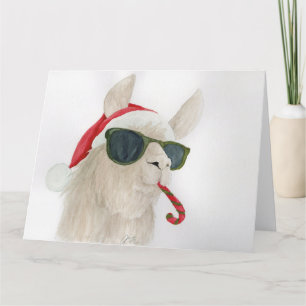 Llamas i skuggor: decemberhälsningskort 8,5" x 11" tack kort