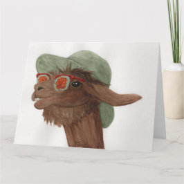 Llamas i skuggor: gratulationskort 8,5" x11" i nov tack kort