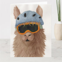 Llamas i skuggor: januari-gratulationskort 8,5" x1 tack kort