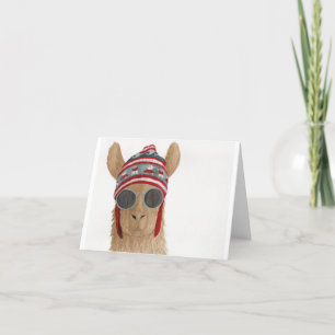 Llamas i skuggor: Julkort 4" x 5,6" Helgkort