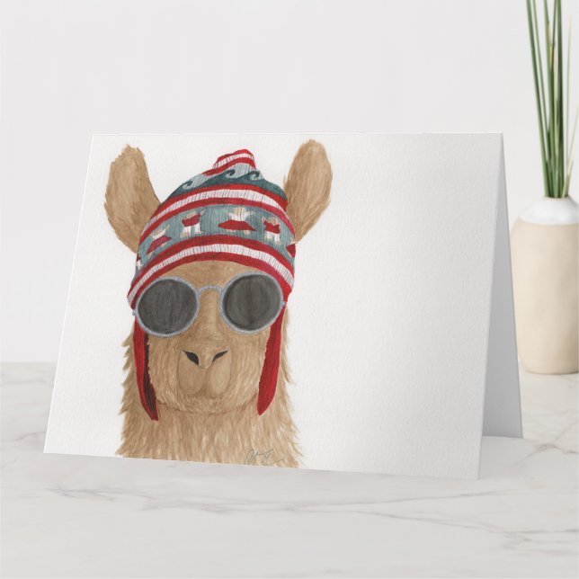 Llamas i skuggor: Julkort 8,5" x 11" Tack Kort (Framsida)