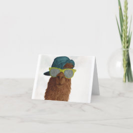 Llamas i skuggor: Junihälsningskort 4" x 5,6" Helgkort