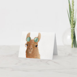 Llamas i skuggor: Primärhälsningskort 4" x 5,6" Helgkort
