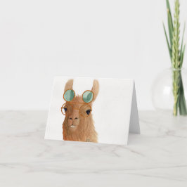 Llamas i skuggor: Primärhälsningskort 4" x 5,6" Helgkort