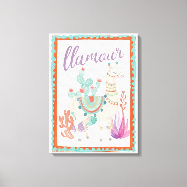 Llamas II Llamour Canvastryck (Framsida)