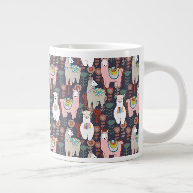 Llamas Mönster Jumbo Mugg (Höger)