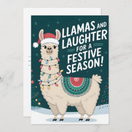 Llamas och festsäsong - julkort