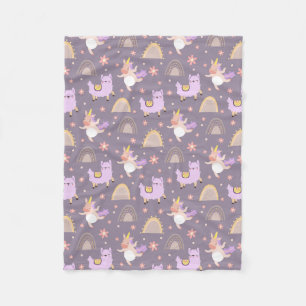 Llamas och Unicorns Fleece Blanket
