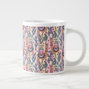 Llamas på Rand Mönster Jumbo Mugg