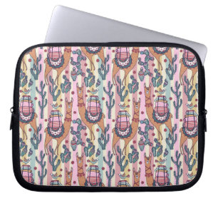 Llamas på randmönster laptop fodral