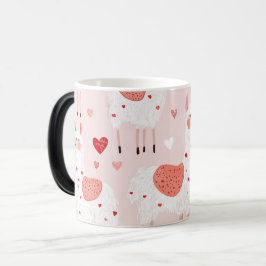 Llamas pattern valentines magisk mugg