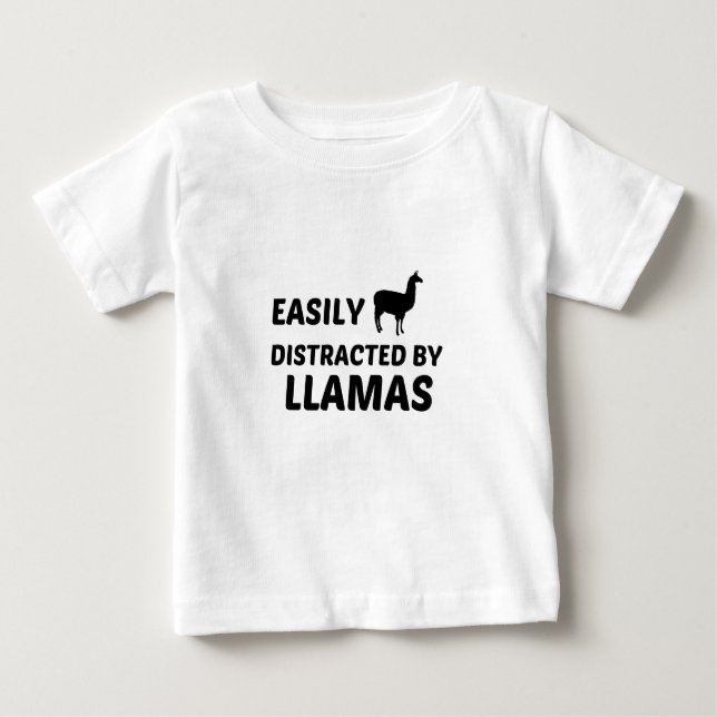 LLAMAS SOM LÄTT DISTRAKTERATS T SHIRT (Framsida)