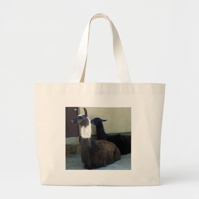 Llamas som zoombild jumbo tygkasse (Framsidan)
