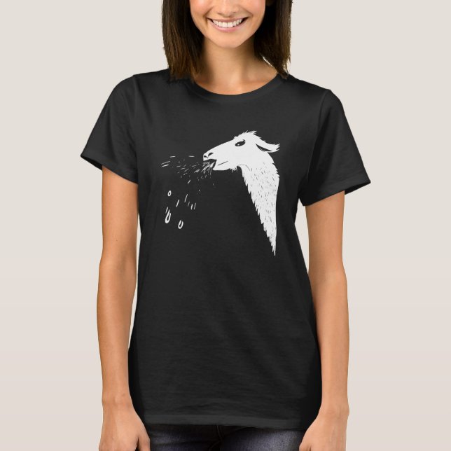 Llamas Spit Cheeky Spitting Llama T Shirt (Framsida)