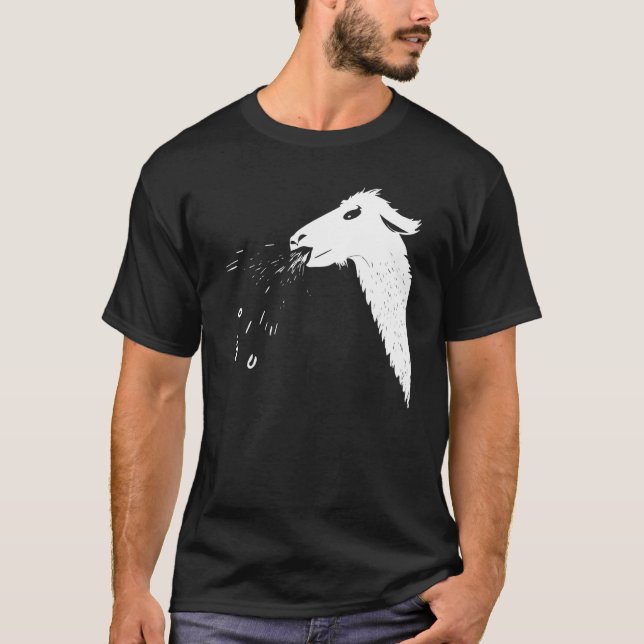 Llamas Spit Cheeky Spitting Llama T Shirt (Framsida)