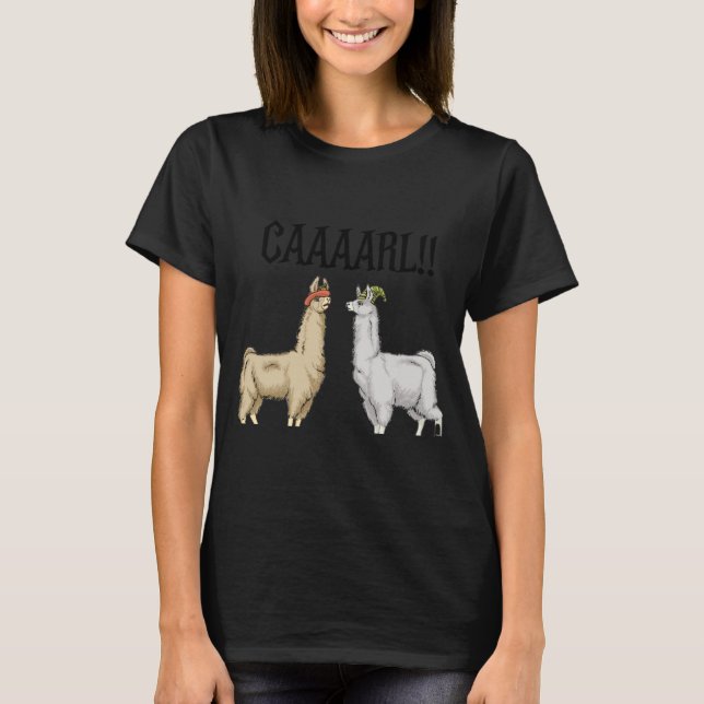 Llamas With Hats Carl  T Shirt (Framsida)