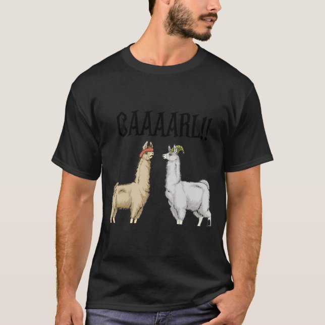 Llamas With Hats Carl  T Shirt (Framsida)