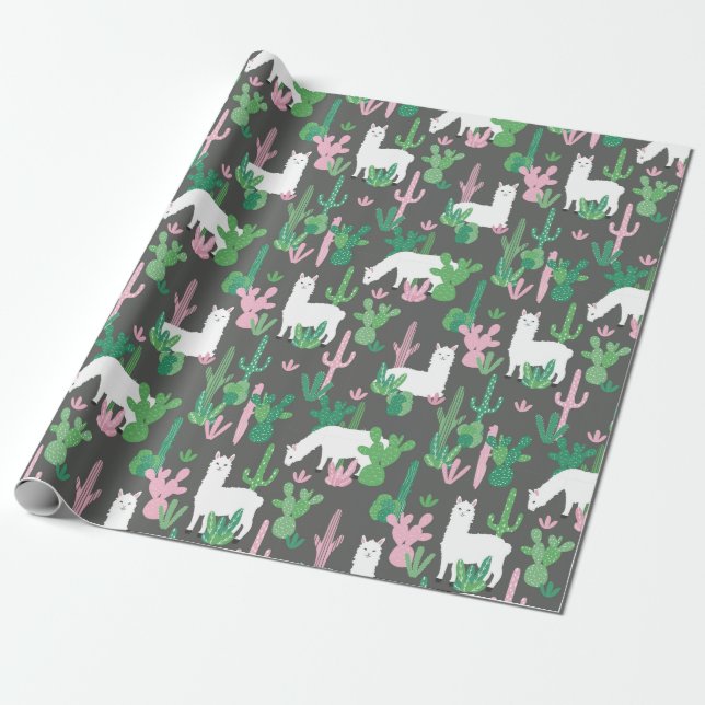 Llamas Wrapping Papper Presentpapper (Utrullad)