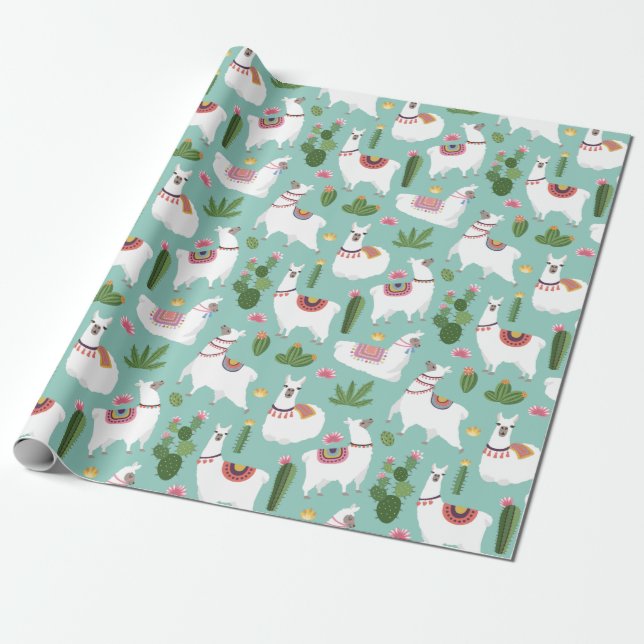 Llamas Wrapping Papper Presentpapper (Utrullad)