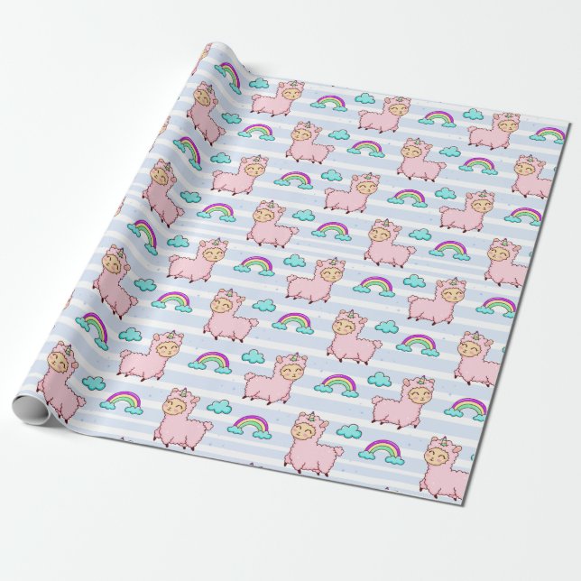 Llamas Wrapping Papper Presentpapper (Utrullad)