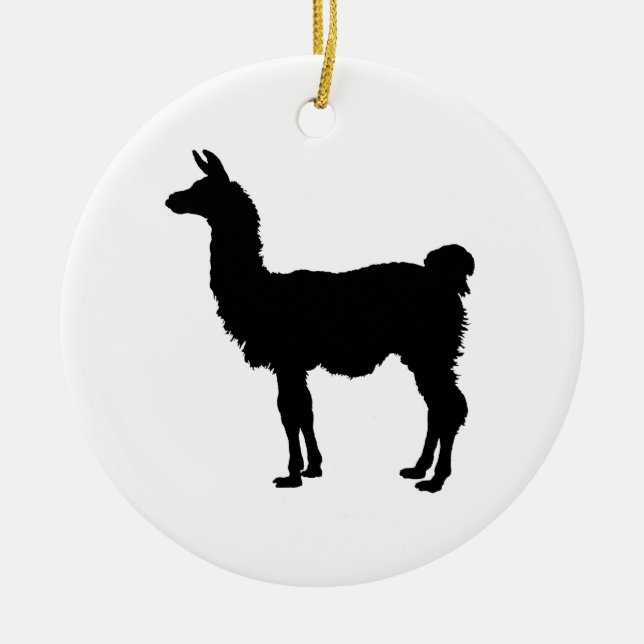 Llamasilhouetteprydnad Julgransprydnad Keramik (Framsidan)
