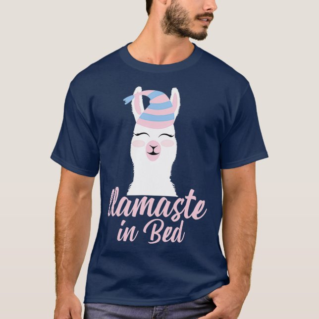 Llamaste i Bed Gift Funny Llama Pajama T Shirt (Framsida)