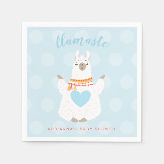 Llamaste Llama Yoga Baby Shower Papper Pappersservett (Framsidan)