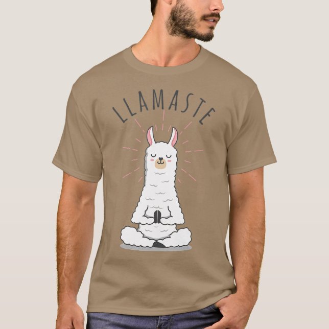 Llamaste Llama Yoga Yogi Cute Kärlek T Shirt (Framsida)