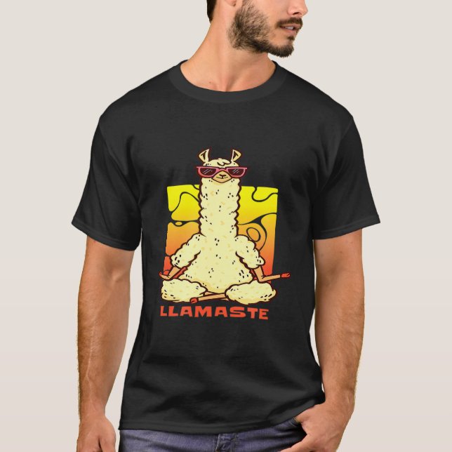 Llamaste Mediterande Lama Nyhet T Shirt (Framsida)