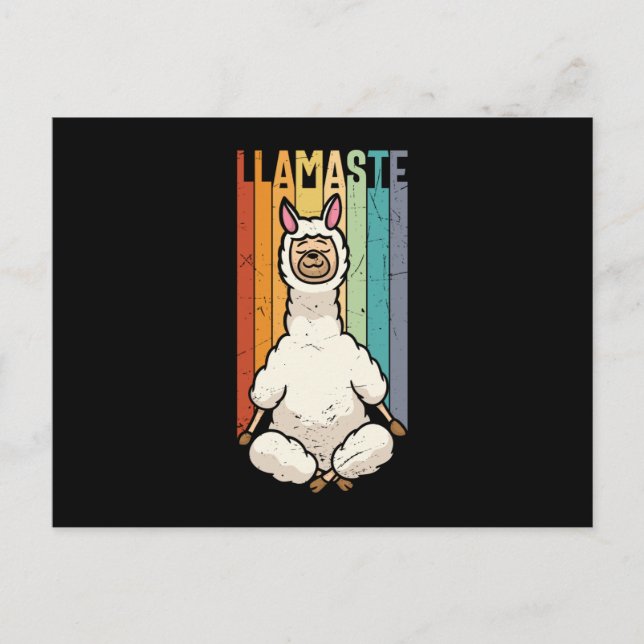 Llamaste Namaste Yoga Cute Llama Alpaca Vykort (Framsida)