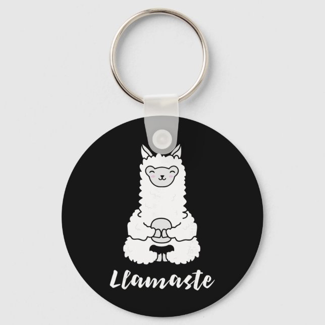Llamaste - Söt Yoga Älskare Present, Bedårande Lam Nyckelring (Framsida)