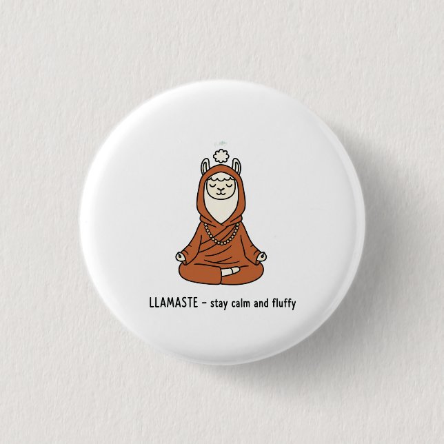 "Llamaste - stay calm and fluffy" Knapp (Framsida)