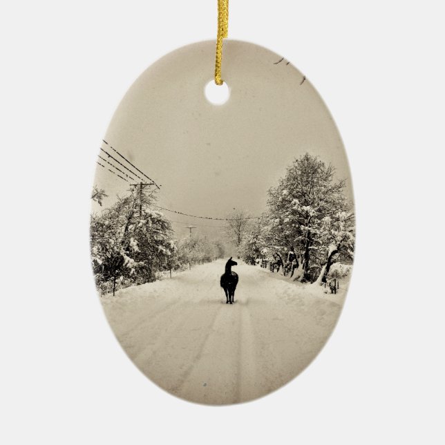 llamavinter julgransprydnad keramik (Framsidan)