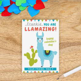 Llamazing Blå Lama Pojkar Klassrum Valentine Inbjudningar