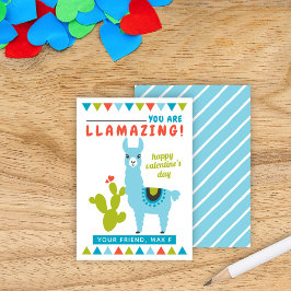 Llamazing Blå Lama Pojkklassrum Valentine Visitkort