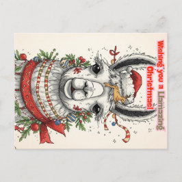 LLamazing Christmas Llama Holiday Postcard Helg Vykort