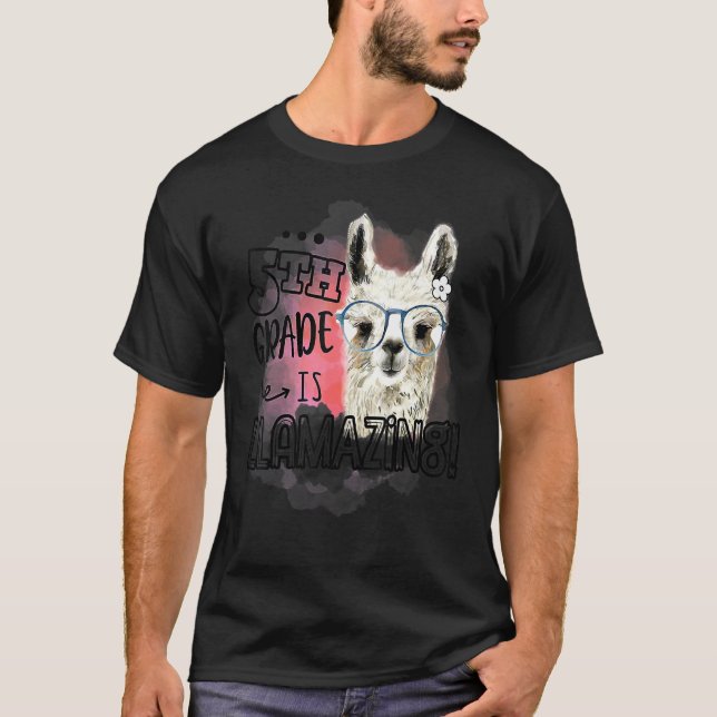 Llamazing Llama Llama-läraren i femte Klass T Shirt (Framsida)