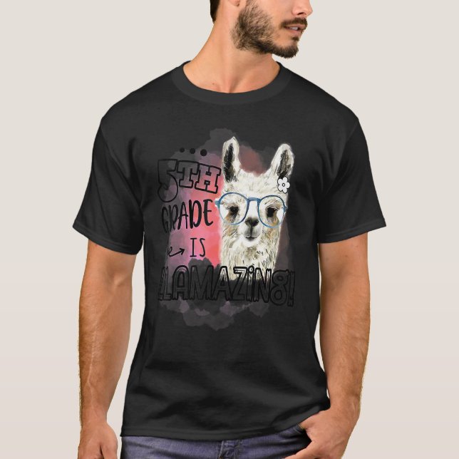 Llamazing Llama Llama-läraren i femte Klass T Shirt (Framsida)