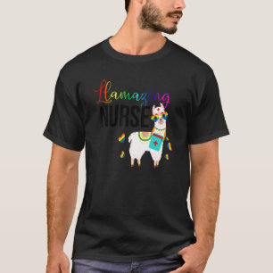 Llamazing Nurse Cute Llama Sunglasses Fantastisk L T Shirt
