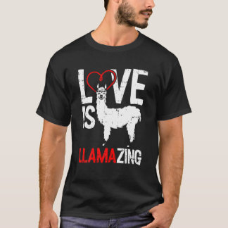 Llamazing Valentines day Cute V-Day Heart Boys Gir T Shirt