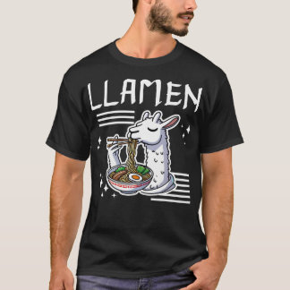 Llamen Cute Llama Eating Ramen T Shirt