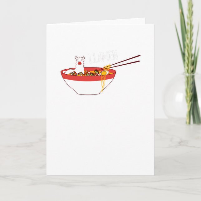 Llamen Funny Llama Ramen Gift för Alpaca Älskare Kort (Framsida)