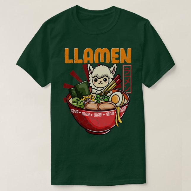Llamen Llama Ramen T Shirt (Design framsida)